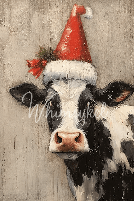 Christmas Cow tissue paper featuring colorful rice decoupage design with textured surface, customized floral patterns, and