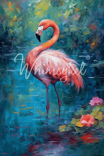Flamingo Oasis | A1 Rice Paper | 23.39 in x 33.11 in