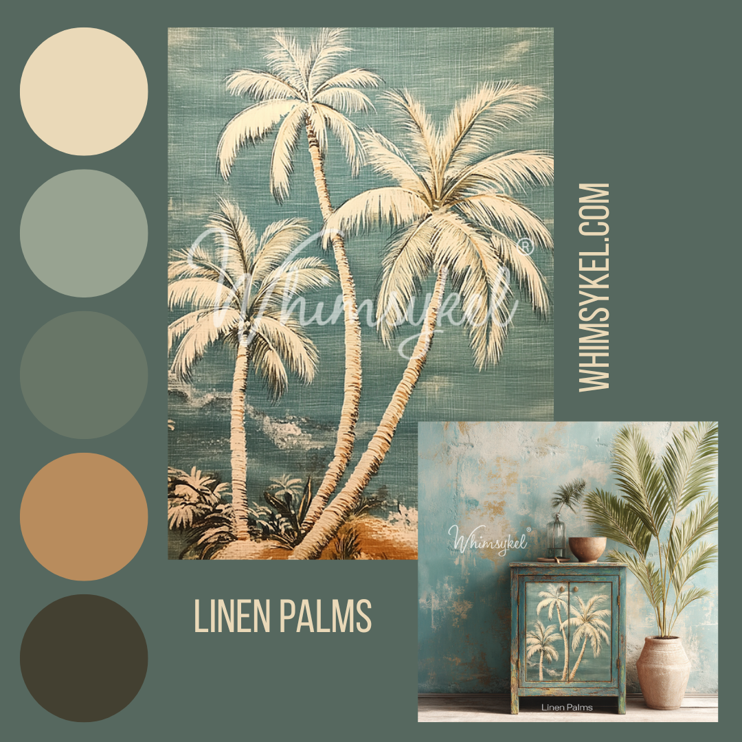 Linen Palms | 18 lb Decoupage Tissue Paper | 21x29 in