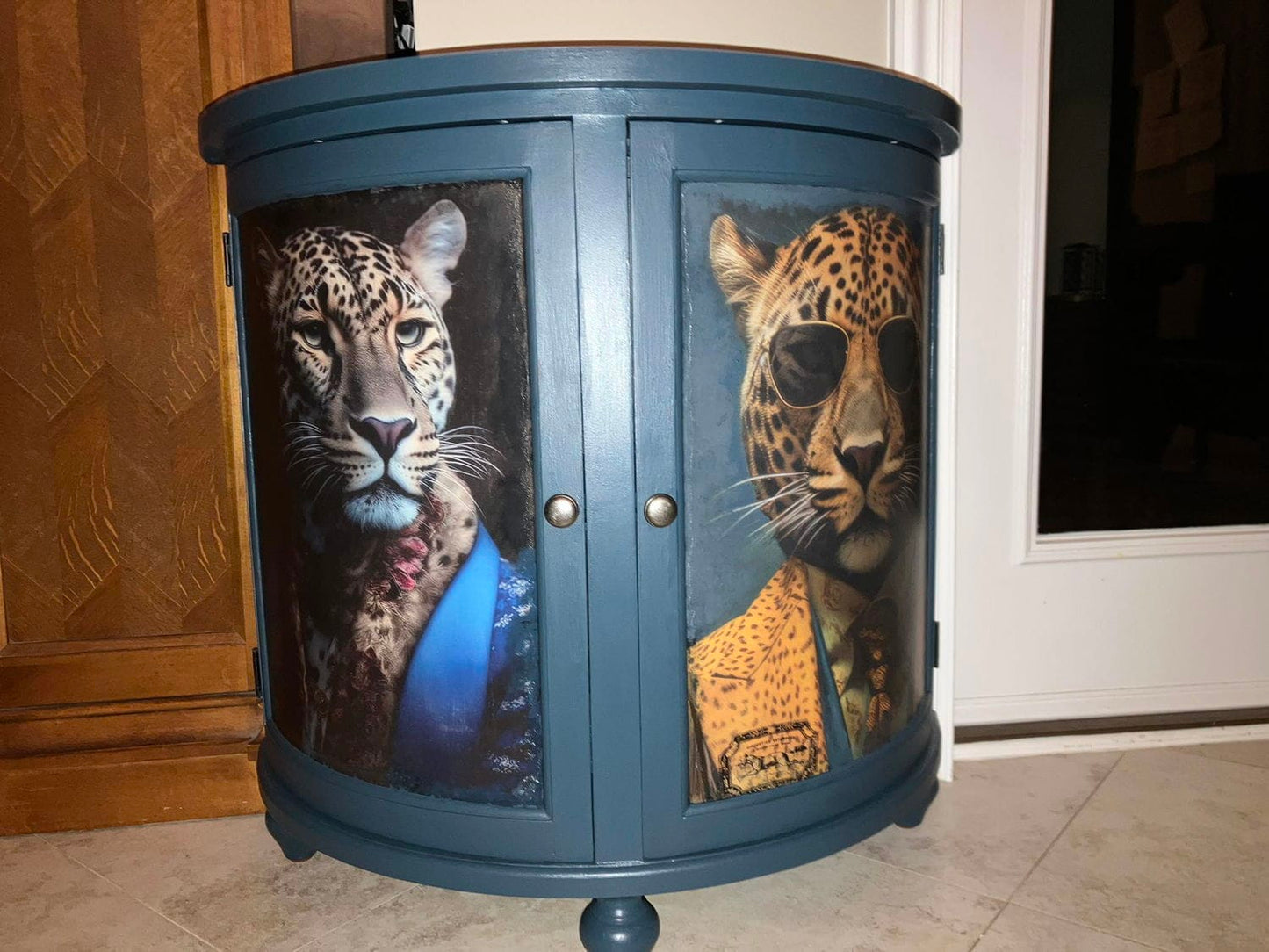 Close-up of the textured tissue paper surface featuring intricate rice decoupage floral pattern in soft pastel colors