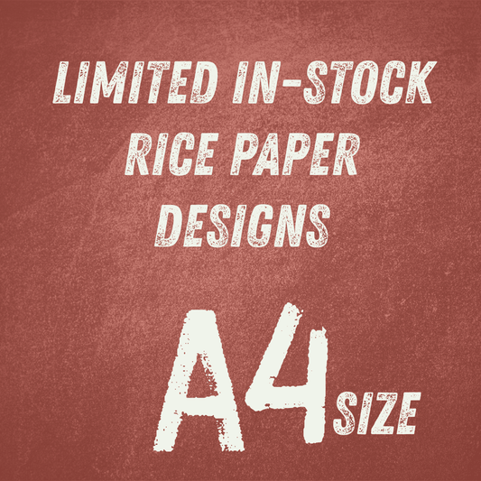 A4 Rice Paper In-Stock Designs | 8.27in x 11.69in