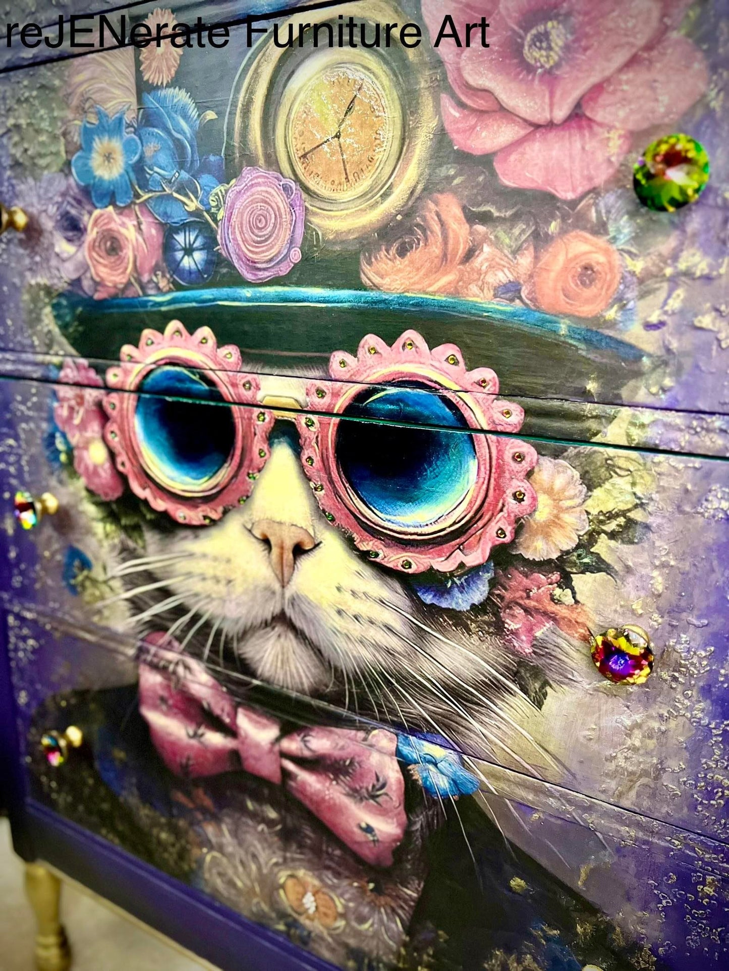 Close-up of textured decoupage tissue paper showing intricate floral patterns and vibrant colors from the 18 lb Dapper Dan