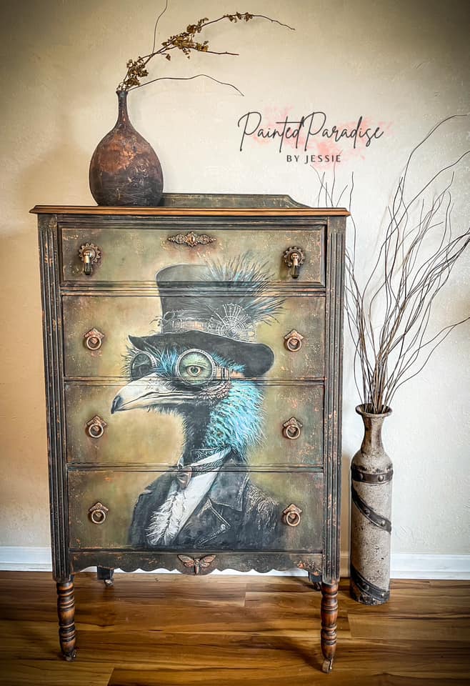 Close-up of intricate decoupage tissue paper patterns in 2 sizes, highlighting detailed floral and geometric designs