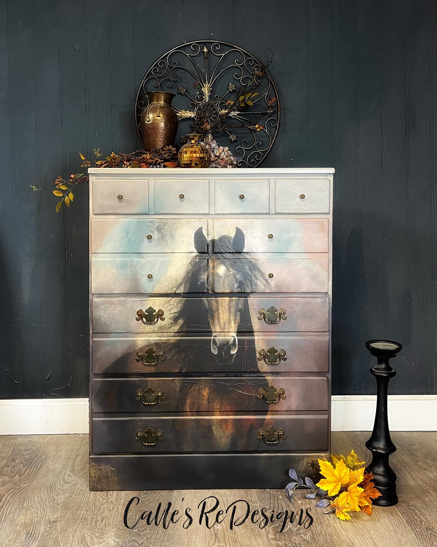 Close-up of the textured torn edges and subtle color variations on the Heart Horse decoupage tissue paper, showcasing