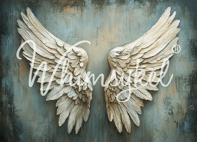 Angel wings decoupage tissue paper, 18 lb weight, layered white paper with subtle feather texture, 14x20 and 21x29 sizes