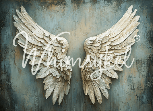 Angel wing decoupage tissue paper by Whimsykel Designs, 18 lb weight, 14x20 inches with landscape and wing patterns