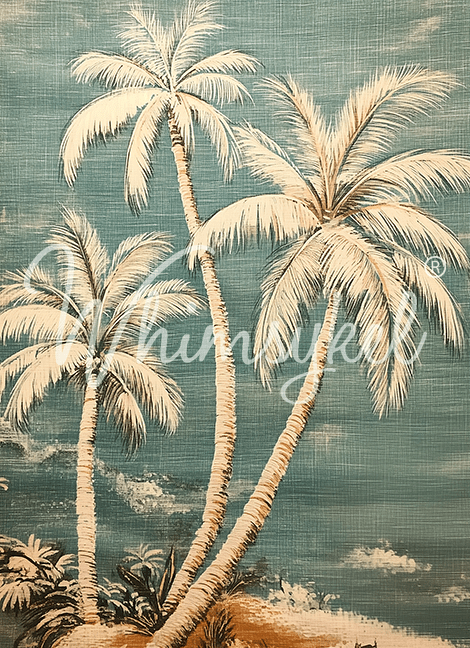 Linen Palms  | 18 lb Decoupage Tissue Paper | 21x29 in