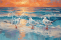 Whimsykel Wholesale Morning Chatter 18 lb decoupage tissue paper with seagull, beach and wildlife design in vibrant colors