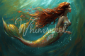 Ophelia 18 lb decoupage tissue paper with whimsical mermaid and landscape designs in 14x20 inch sheets, from Whimsykel