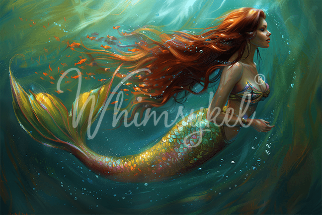 Ophelia 18 lb decoupage tissue paper with whimsical mermaid and landscape designs in 14x20 inch sheets, from Whimsykel