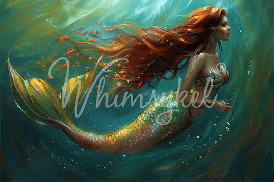 Ophelia 18 lb decoupage tissue paper with whimsical mermaid and landscape designs in 14x20 inch sheets, from Whimsykel