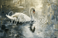 Whimsykel Designs Peaceful Swan decoupage tissue paper featuring a realistic bird with soft white and gray feathers, 18 lb