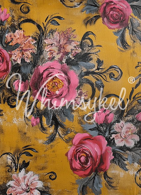 Whimsykel Designs Rustic Rosewood decoupage tissue paper, 21x29 inches, floral vintage roses, shifting seasons collection