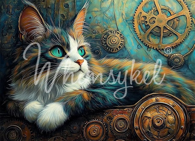 Tinker 18lb decoupage tissue paper with steampunk animal design featuring cats, 21x29 inches by Whimsykel Designs