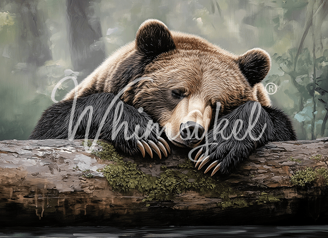 Tuckered Teddy decoupage tissue paper with beige background and intricate curiosity blooms pattern, 29x21 inches, Whimsykel