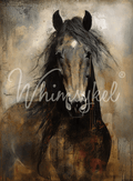 Whimsykel Designs Heart Horse decoupage tissue paper, 21x29 inches, brown horse illustration with textured paper medium