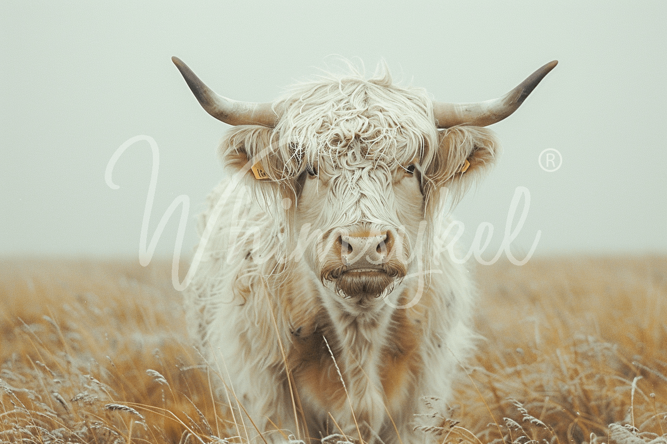 Helga Highland Cow decoupage tissue paper by Whimsykel Designs, 21x29 inches, featuring detailed cow illustration with