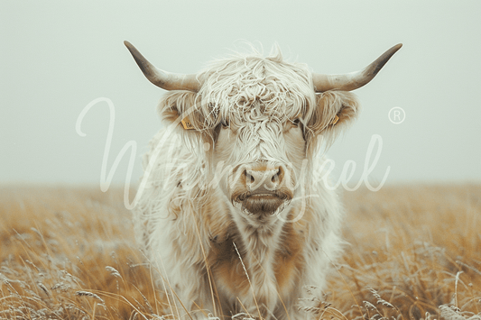 Helga Highland Cow decoupage tissue paper by Whimsykel Designs, 21x29 inches, featuring detailed cow illustration with