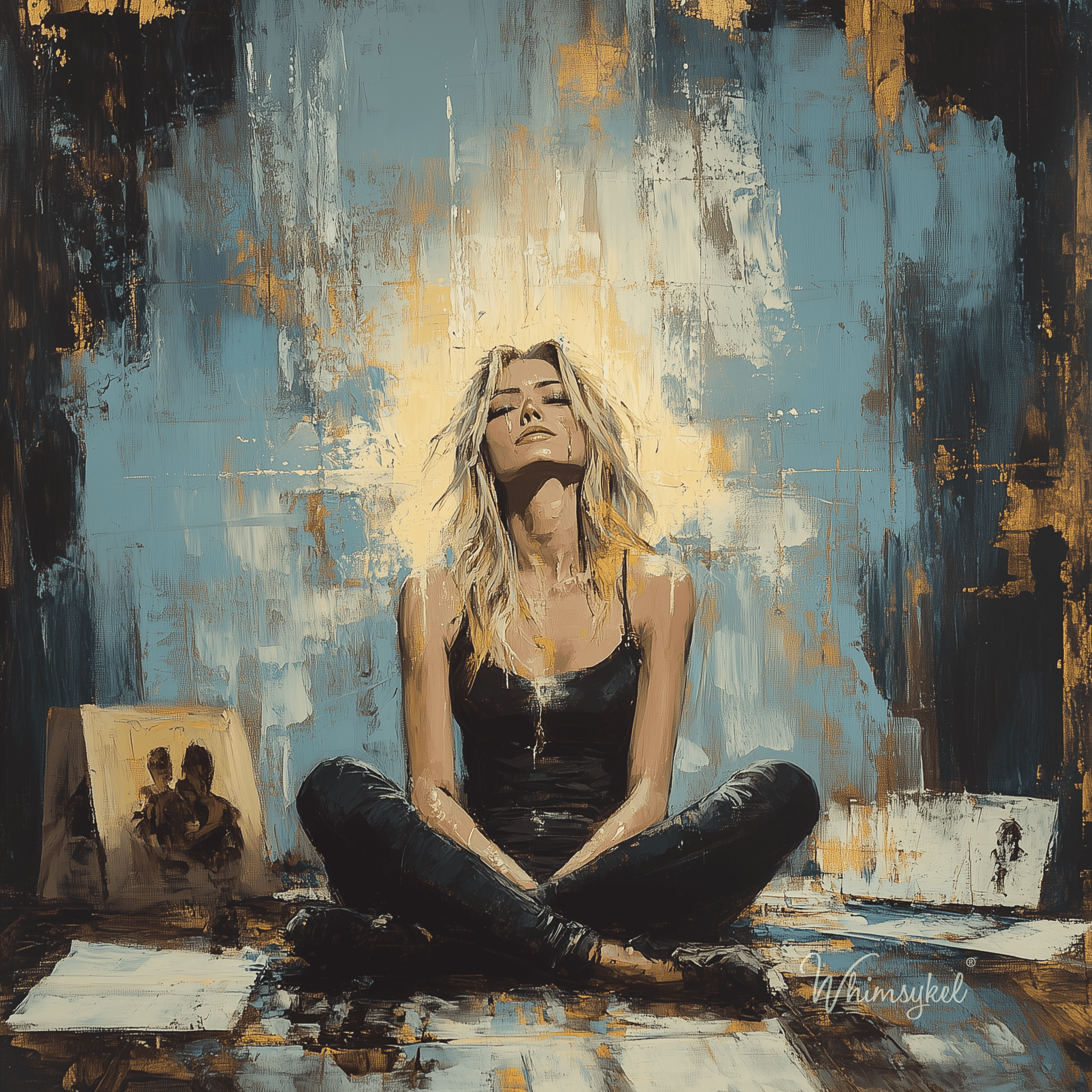 Customized Tissue Paper All the Feels square rice decoupage paper with colorful abstract designs, textured surface, and