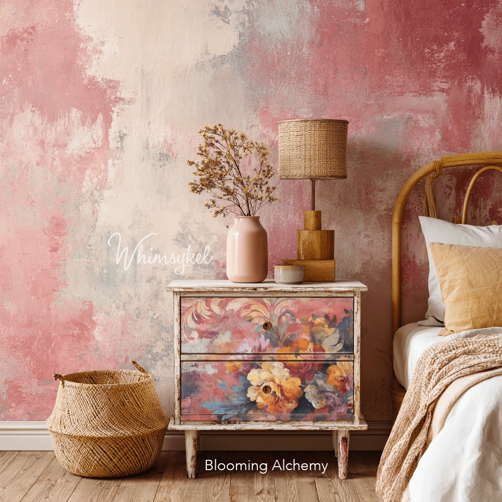 Close-up of textured tissue paper edges revealing vibrant floral patterns and intricate layering details.