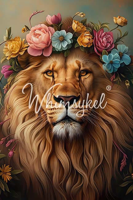Catlyn a Lion with crown of flowers