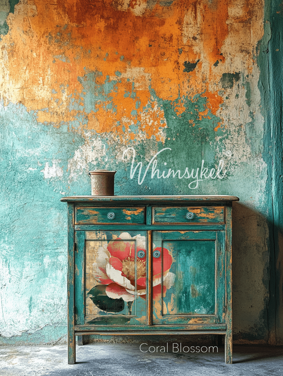 Close-up of vibrant coral blossom tissue paper’s textured surface with visible creases and layered edges