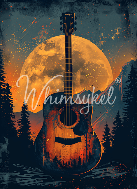 Customized Tissue Paper with Country Music design featuring rice decoupage pattern, vertical layout, vibrant colors, and