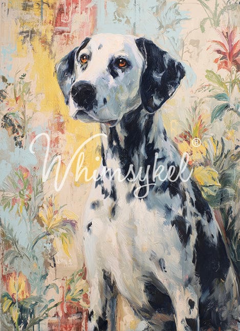 Customized Tissue Paper Dalmation rice decoupage design with vibrant black spots on white, vertical layout, textured tissue