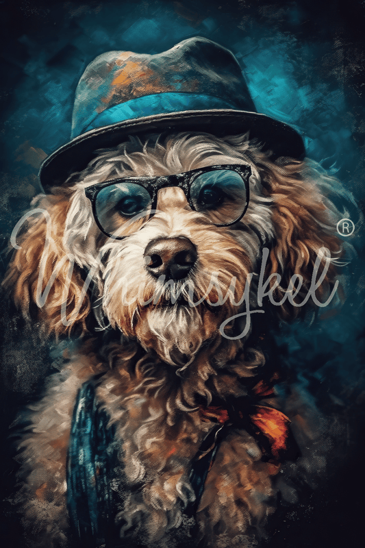 Whimsykel Designs Doodle Bug 18 lb decoupage tissue paper, 21x29 inches, featuring colorful dog illustrations on vertical