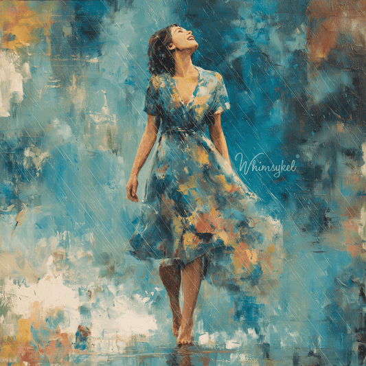 Customized Tissue Paper Embrace the Storm square rice decoupage paper with textured white surface and teal storm pattern