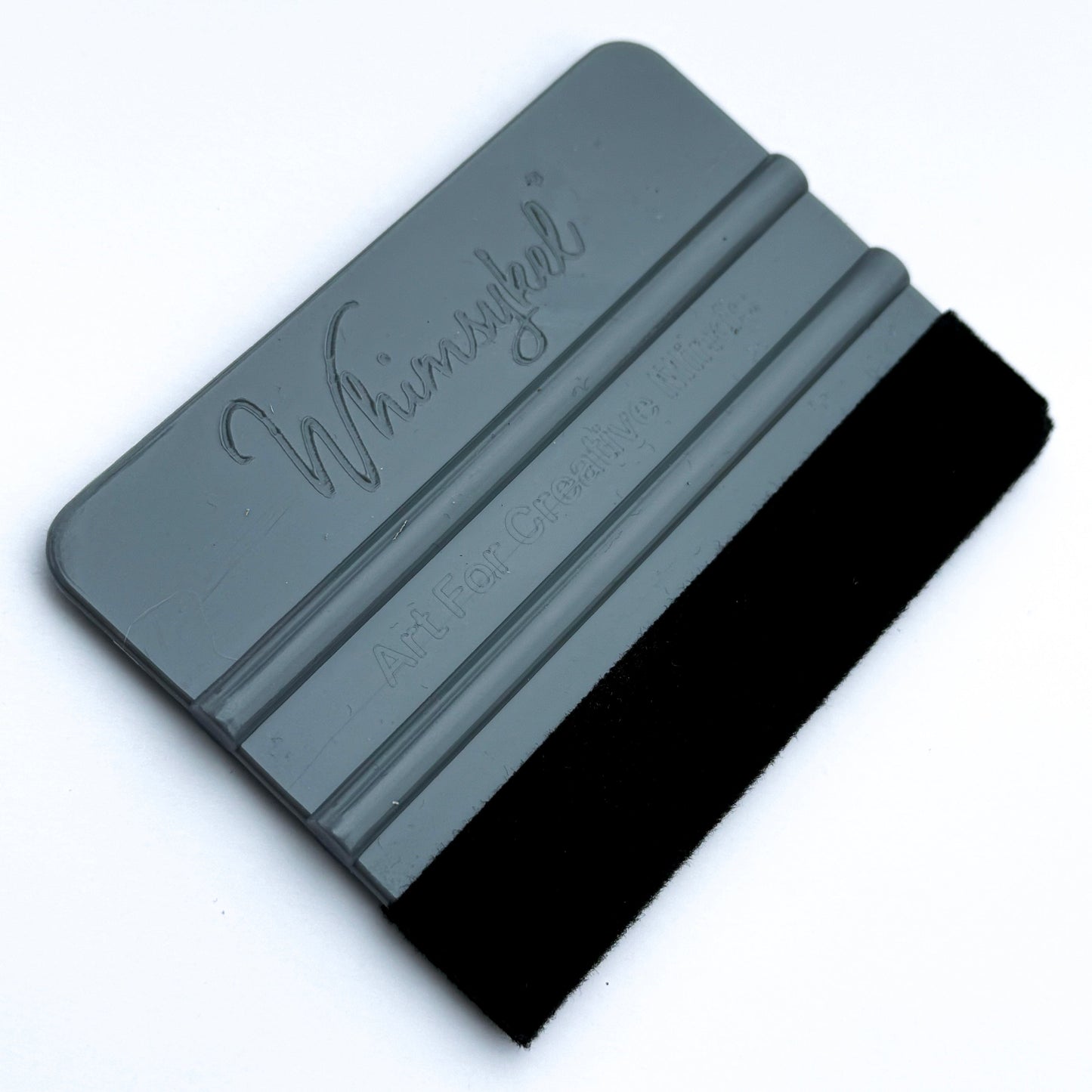 Whimsykel Designs felt squeegee with wooden handle and soft black felt blade for smooth paint application and wall cleaning