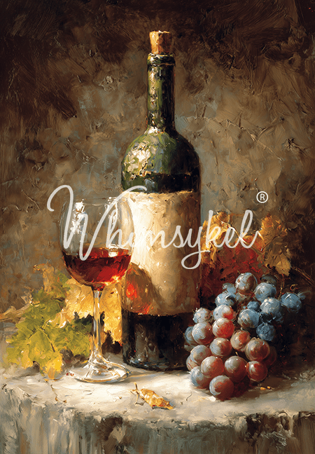 Whimsykel Designs 18lb decoupage tissue paper featuring fall-themed rustic fruit and wine illustrations on 21x29-inch