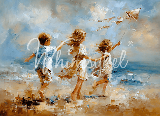 Fly A Kite 18 lb decoupage tissue paper by Whimsykel Designs, coastal-themed, 14x20 and 21x29 inch sizes with textured