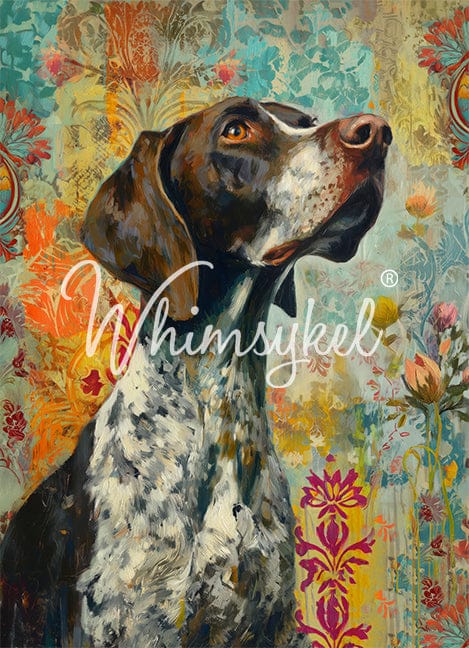 German Shorthair Pointer tissue decoupage paper with rice pattern, lightweight, textured surface, ideal for creative crafts