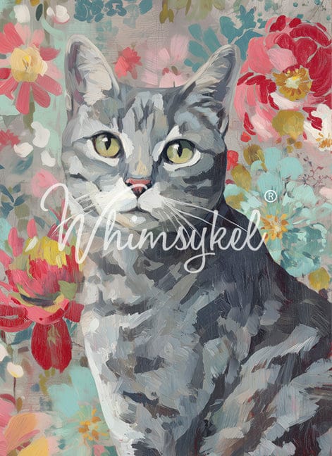 Grey Tabby | A2 Rice Paper | 16.54in x 23.39in