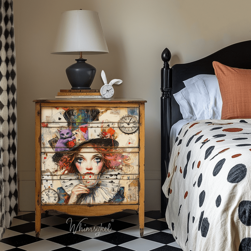 Close-up of vibrant, torn tissue edges showcasing textured decoupage paper with colorful floral patterns and subtle creases.