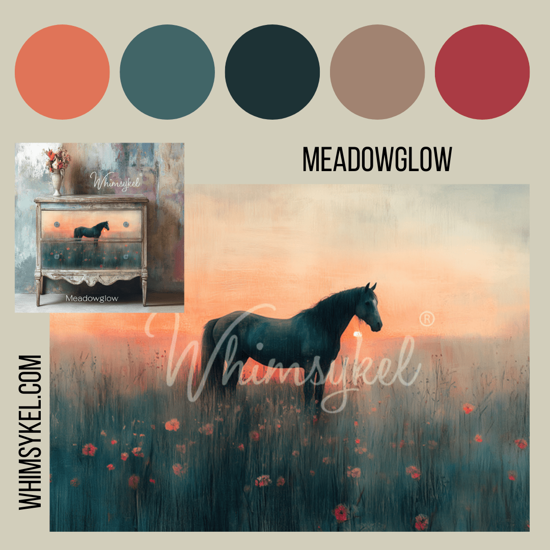 Close-up of Meadowglow decoupage tissue paper showing vibrant floral print and delicate texture from a top-down perspective.