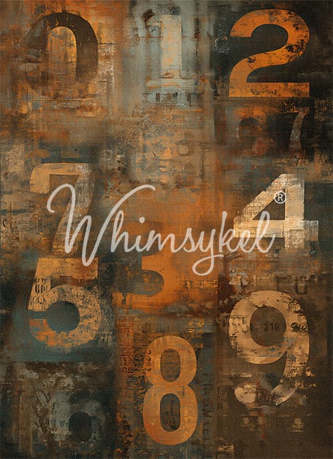 Number Grunge | 18 lb Decoupage Tissue Paper | 21x29 in