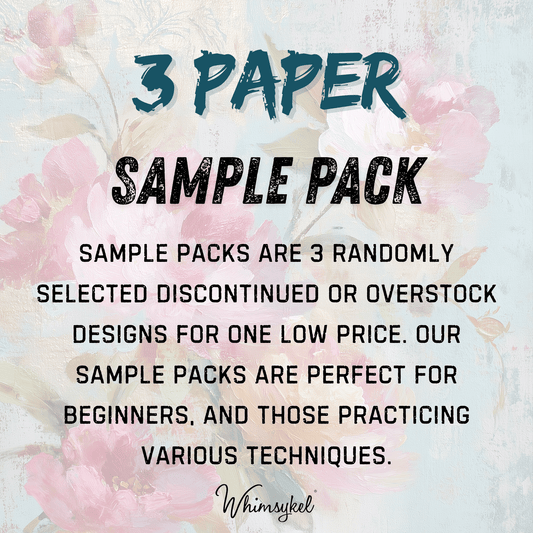 Whimsykel Designs limited 3-pack of 18lb decoupage tissue paper, 21x29 inches, layered sheets with pastel floral and