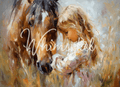 Whimsykel Designs The Bond decoupage tissue paper featuring a detailed brown horse portrait with nature floral background