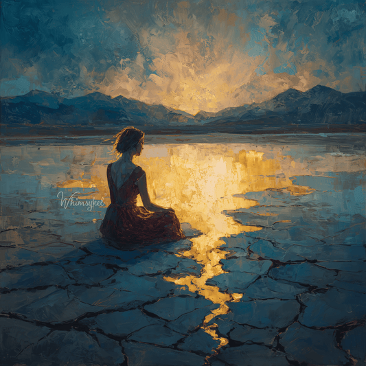 The River Within square decoupage tissue paper featuring abstract blue, green, and beige watercolor designs with textured