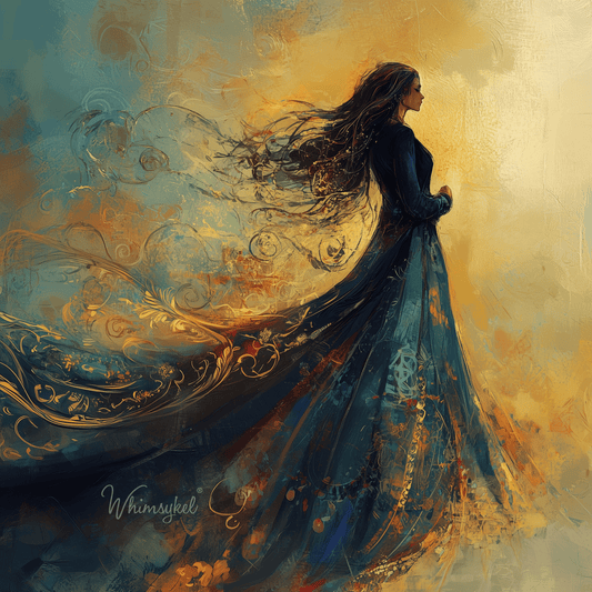 The Way She Moves square decoupage tissue paper featuring hand-painted abstract floral design in soft pink, white, and gold