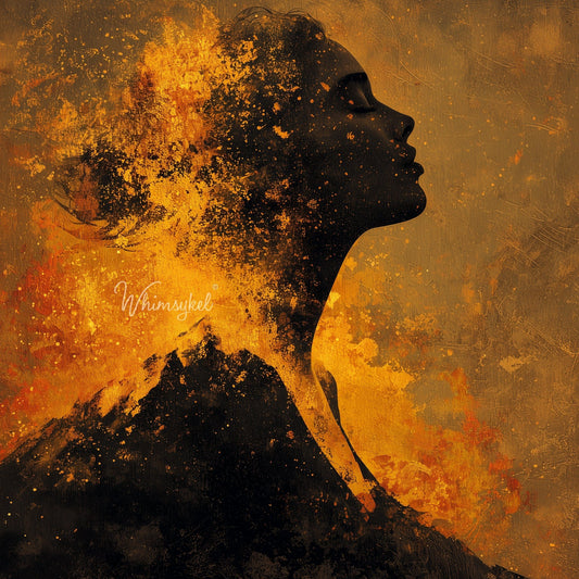 The Fire Within square decoupage tissue paper with fiery red and orange abstract flames, customized by Shopify Collective