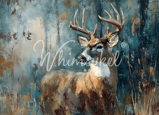 Whimsykel Designs 18lb decoupage tissue paper featuring wildlife and autumn landscape with deer and fall foliage, 21x29