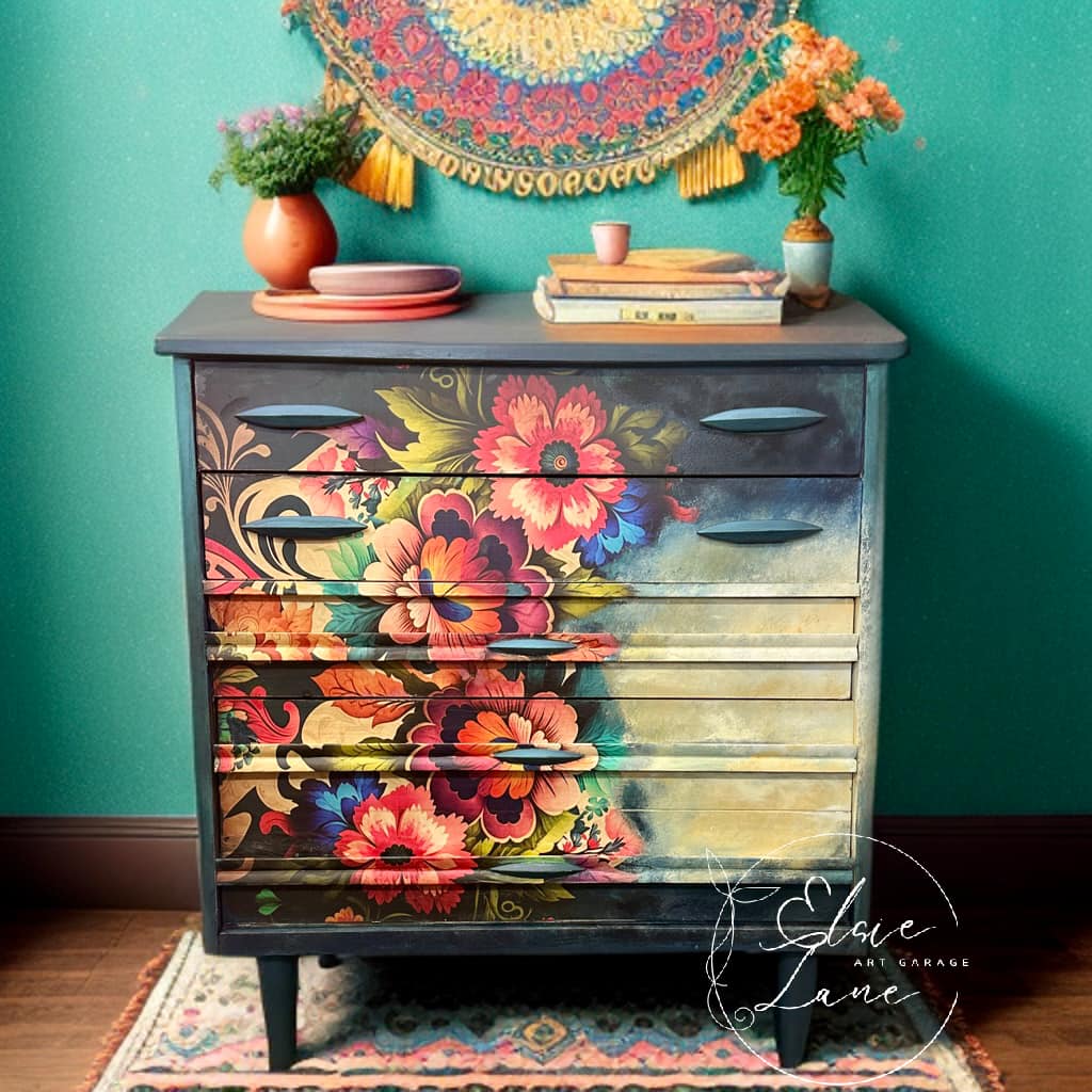 Papier de découpage de fleurs Boho 21x29