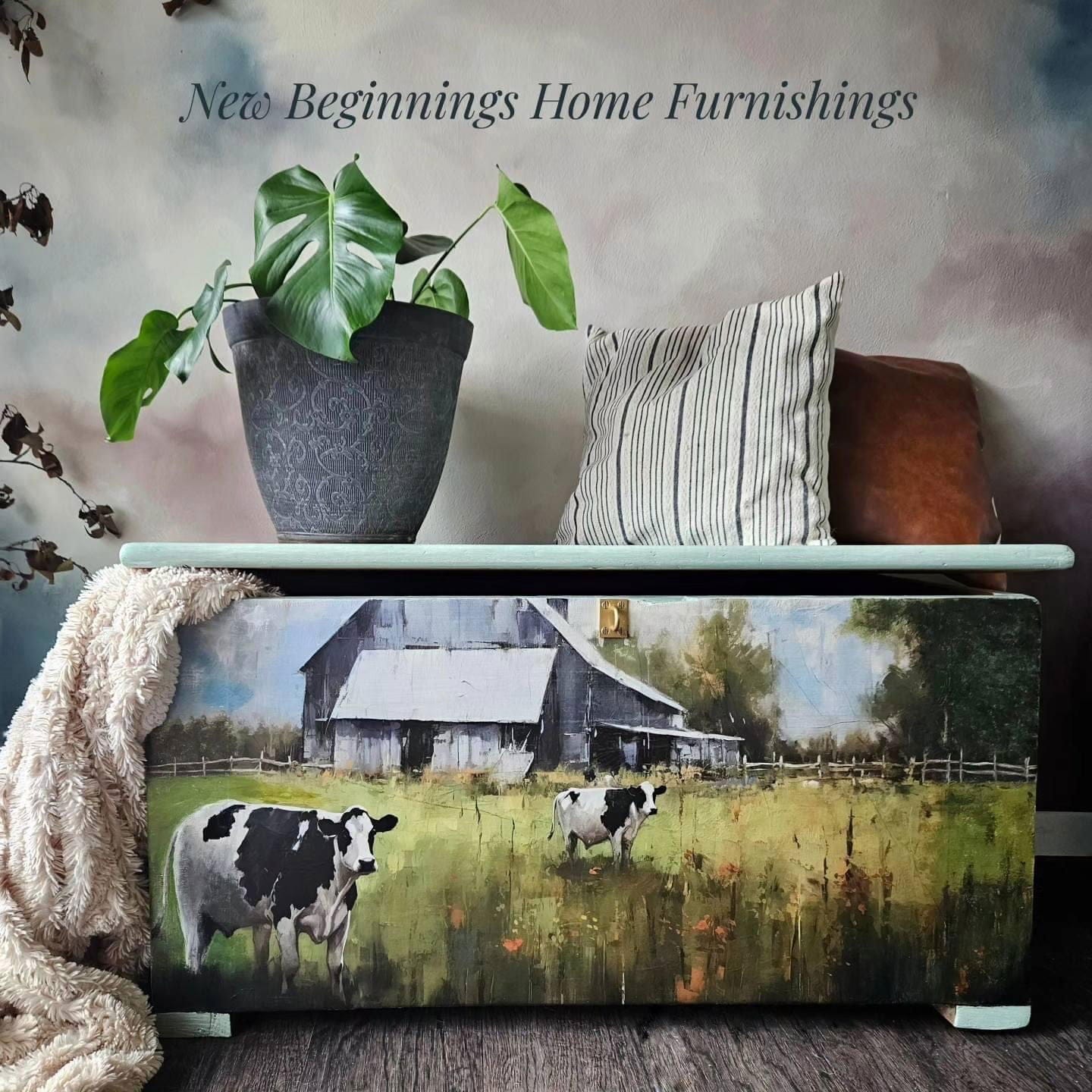 Close-up of decoupage paper's textured rice fibers and vibrant Heartland printed pattern at a slight angle