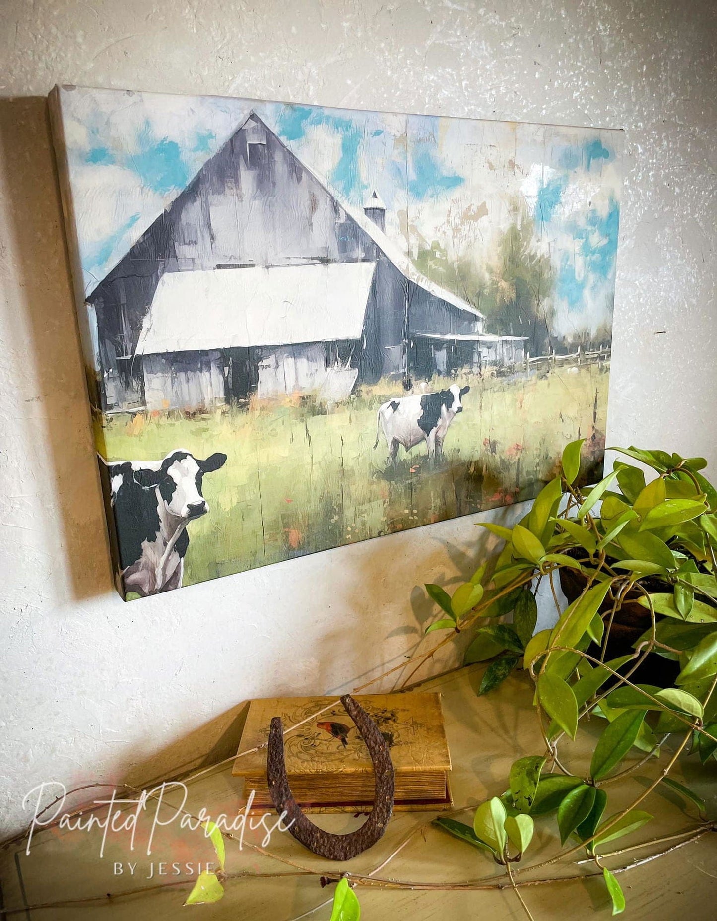 Close-up of the rice decoupage paper's intricate botanical pattern showcasing textured surface and vibrant color details.