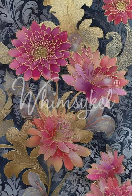 Gilded Flowers | 18 lb Decoupage Tissue Paper | 21x29