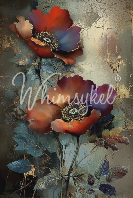 Moody Petals | 18 lb Decoupage Tissue Paper | 21x29