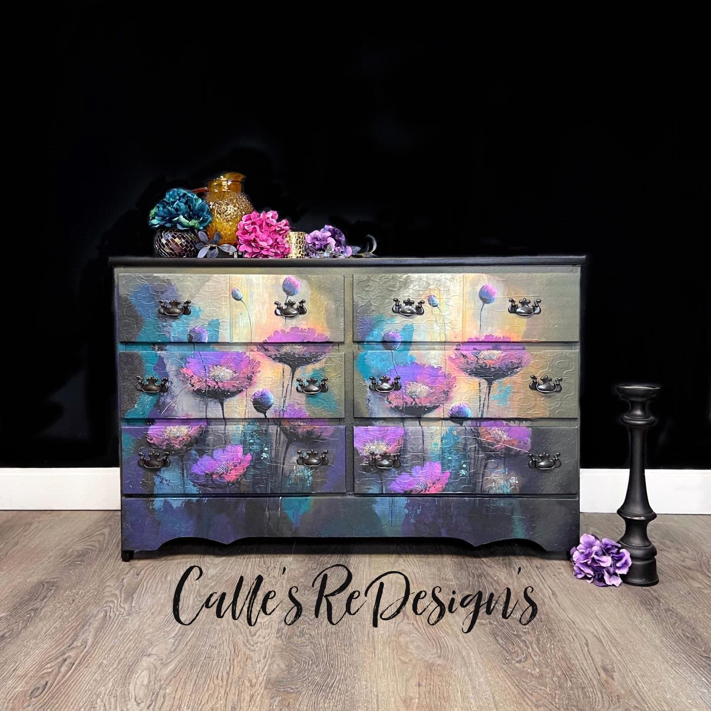Purple Poppies | 18 lb Decoupage Tissue Paper | 2 Sizes